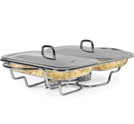 GLASS CHAFING DISH RECTANGLE 1.5LTR X 2