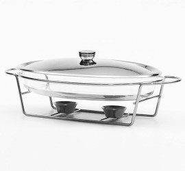 GLASS CHAFING DISH OVAL 3LTR