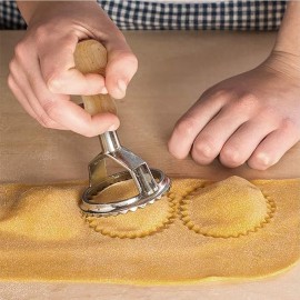  Ravioli Maker Cutter Stamps Round Shape Ravioli Masker - Large Size Aluminum Press With Wooden Handle And Fluted Edge, Ravioli Cutter Manufacturers and Suppliers in India