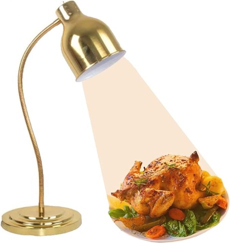 FOOD HEATING LAMP BRASS (Commercial Food Warmer Light Heating Food Lamps for Buffet Restaurant Home Hotel Catering)