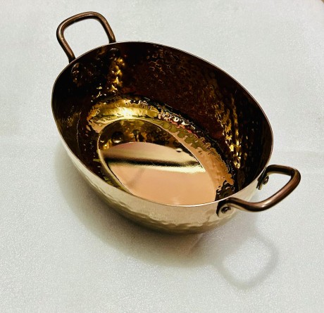 S/S Curry / Serving Bowl Oval Double Portion Rose Gold