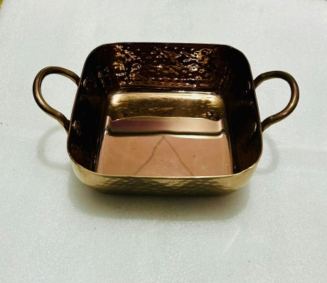 S/S  Curry / Serving Bowl Square Single Portion Rose Gold